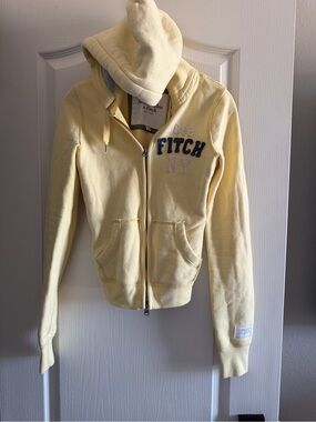Abercrombie & Fitch Pale Yellow Zip Hoodie